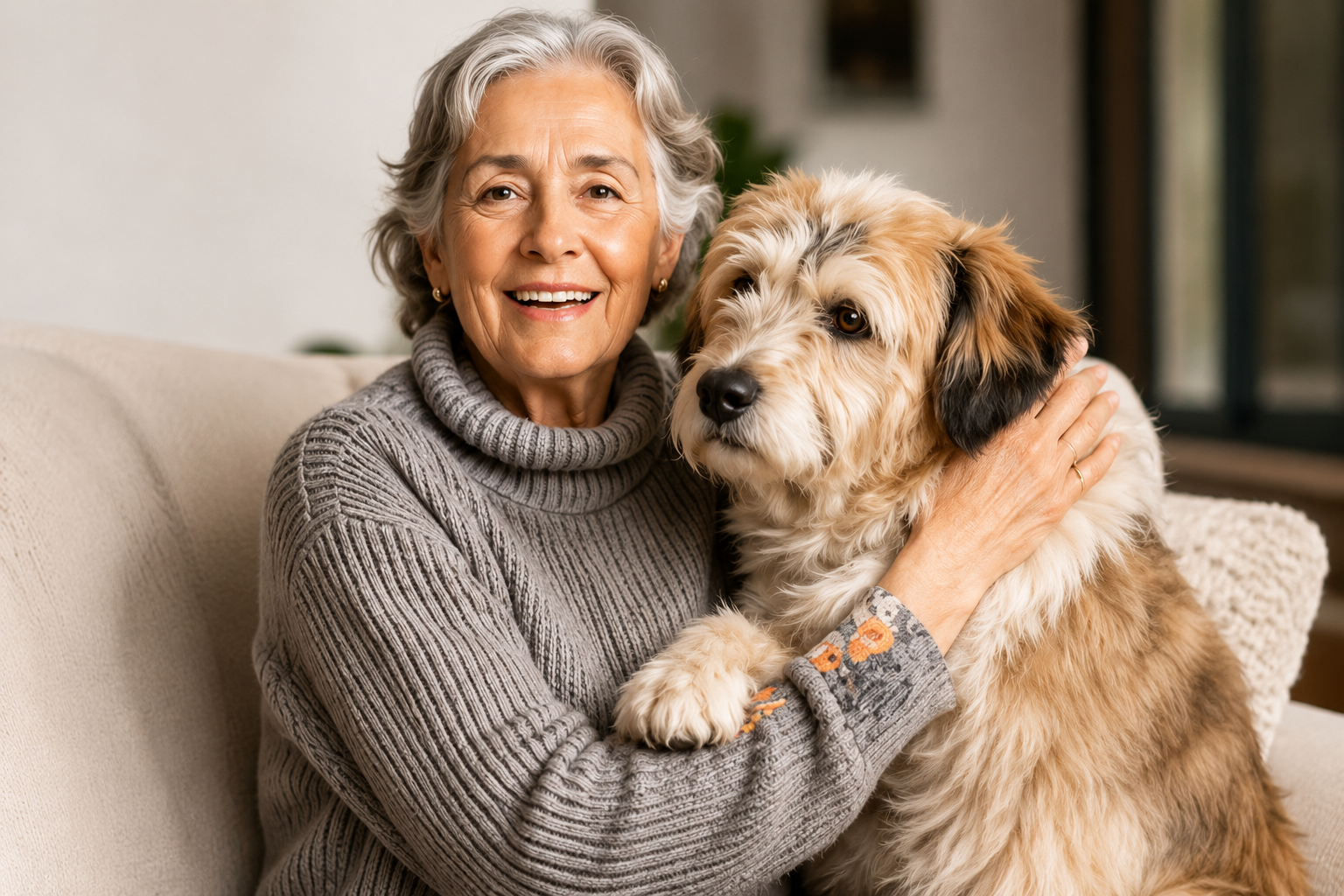 PetGuardian member sitting with her dog