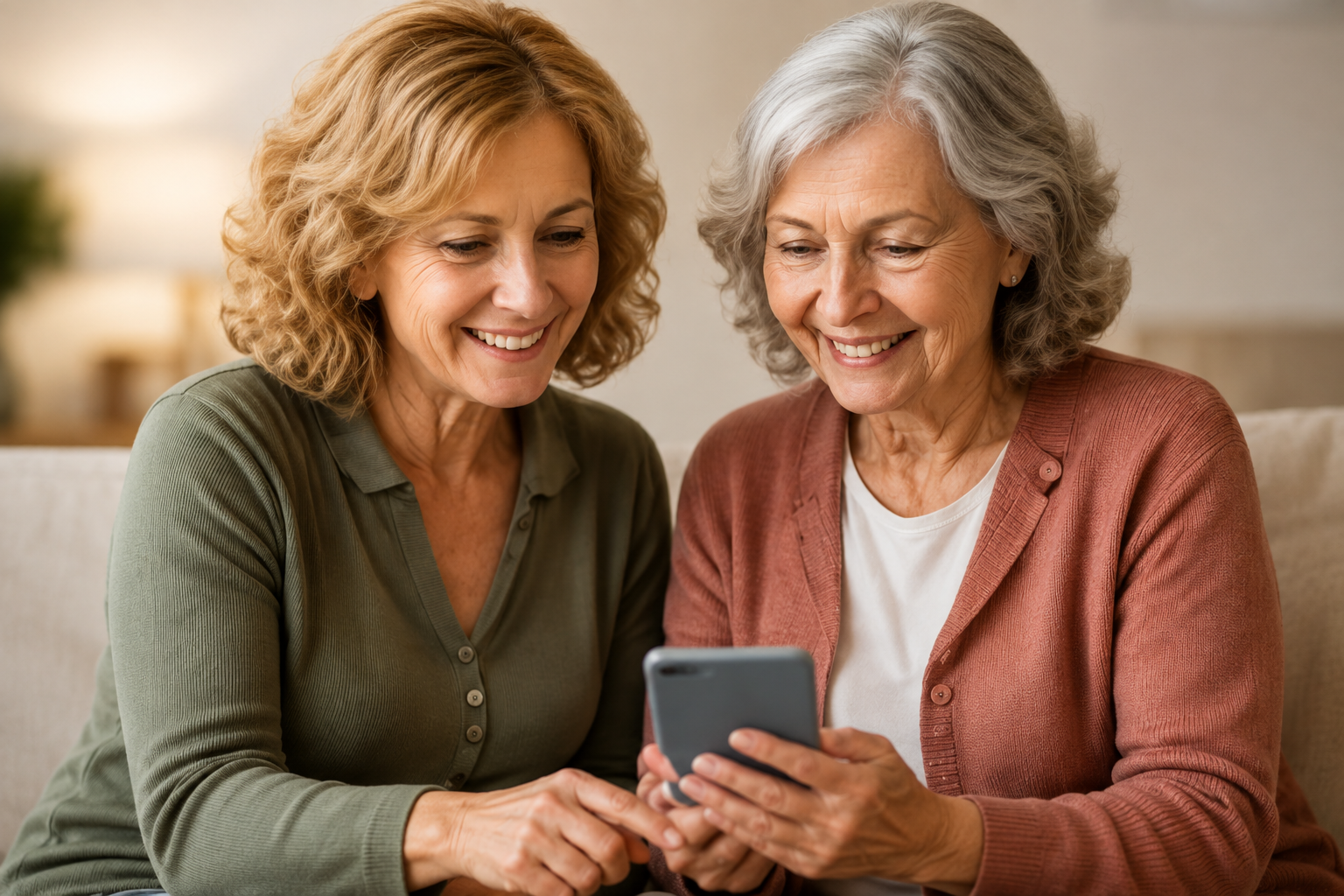 Family member helping an older adult join PetGuardian